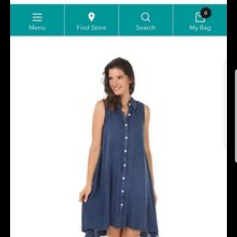 Women's Large Mineral Washed Sleeveless Button-Front Dress Mlle Gabrielle Denim